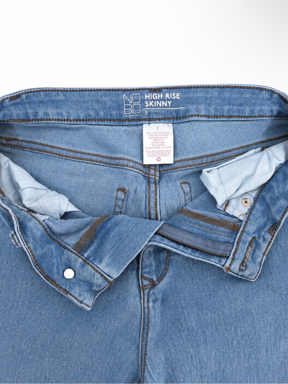 No Boundaries Men's High-Rise Skinny Jeans - Light Blue Denim